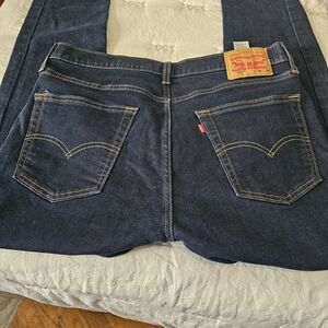 Levi's Dark Blue Denim Jeans with Contrast Stitching